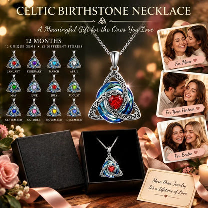 ♾️Hot sale 50% OFF🎁💖Birthstone Celtic Knot Necklace for Women